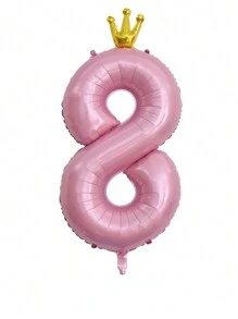 1pc Letter Design Birthday Party Decorative Balloon, Christmas - Pink - View 7