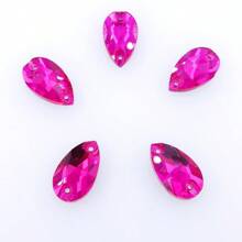 Slim Water Drop Shape Glass Multi Colors Shape Shiny Handmade Sewing Crystal Hand Sewn Rhinestone  Decoration Beads Flat Back With Holes Gems DIY Accessories Sew On Stones Strass For Decorating Clothes, Dress, Bags, Shoes, Brooches, Earrings, Handicrafts - Multicolor - View 12