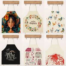 1 chiếc tạp dề vải lanh họa tiết Halloween Giáng sinh "Giáng sinh vui vẻ" cho tiệm làm tóc tại nhà dành cho bé gái tuổi teen, dùng để nấu ăn tại nhà, mặc trong bếp và dành cho những người đam mê nấu ăn - Nhiều màu - Xem 1