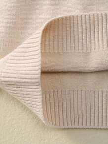 Young Boy Striped Pattern Crew Neck Long Sleeve Knit Pullover Sweater - Apricot - View 6