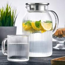 Jarra Twinkle de Vidro Borossilicato Canelado com Tampa em Aço Inox 1,5L - Fracalanza - Multicolorido - Visão 7