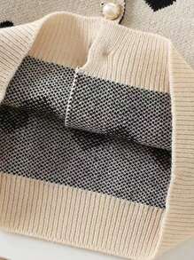 2 件套年轻女孩针织毛衣开衫和裙子套装，秋冬装