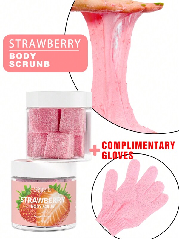 Sefralls 150g Strawberry Exfoliating Body Scrub Exfoliating For Women - Moisturizing Body Polish Scrub For Skin, Cellulite, Dead Skin