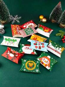 5 chiếc, Hộp kẹo Giáng sinh, Bao bì hộp gối Giáng sinh, Hộp kẹo Joy, Hộp quà Giáng sinh hình gối sáng tạo, Đồ trang trí Giáng sinh, Đồ trang trí Giáng sinh, Quà tặng Giáng sinh, Đồ dùng cho tiệc Giáng sinh, Túi quà Giáng sinh, Túi Giáng sinh, Nhãn dán Giáng sinh - Nhiều màu - Xem 1