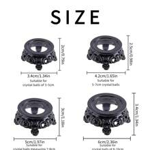 1 pieza Soporte de bola de cristal, base de bola de cristal, soporte de exhibición de resina base para esfera de bola de cristal, pedestal de bola hueca tallada natural, titular decorativo de bola para Halloween Navidad Decoración del hogar - Multicolor - Ver 12