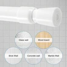 Curtain Poles, Extendable Curtain Poles, 140-260cm Net Curtain Rod, Shower Curtain Pole, Extendable No Drill Adjustable Tension Rod Telescopic Voile Tension Pole Shower Rail Curtain Pole - 140-260cm - View 4