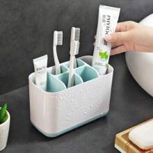 Caixa de armazenamento de escova de dente rede múltipla - Azul e Branco - Visão 1