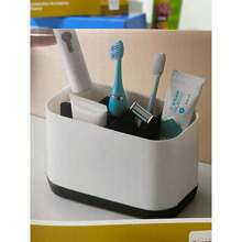 Caixa de armazenamento de escova de dente rede múltipla - Azul e Branco - Visão 3