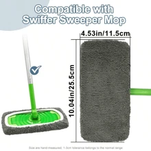 3pcs Swiffer Sweeper Flat Mop Refill Pads, Super Microfiber Mop Replacement Heads - Green - View 10