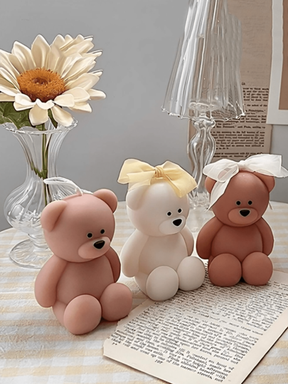 1pc 3D Teddy Bear Silicone Mold para artesanato DIY - Gesso artesanal e fabricação de velas, ornamentos decorativos, ideia de presente | Ferramentas e suprimentos para artesanato
