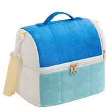 Thick Insulated Lunch Bag With Double Layers, Large Capacity Shoulder Strap Lunch Box Tote - Multicolor - View 7