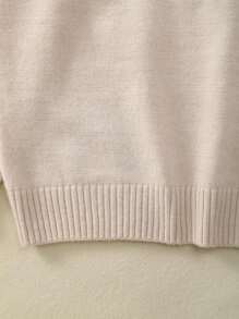 Young Boy Striped Pattern Crew Neck Long Sleeve Knit Pullover Sweater - Apricot - View 5