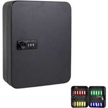Key Wall Mounted Key Cabinet With Combination Lock Outdoor KeyCabinet Lockbox For Home Office Storage For Up To 20 Keys (Black) - Black - View 2