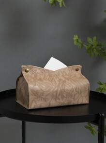 Stück/2 Stücke/5 Stücke/10 Stücke einfarbige Taschentuchbox mit Blumenmuster, PU-Leder geprägt, modern, skandinavisch, V-förmig, wasserdicht, aufrecht stehender Taschentuchhalter für den Schreibtisch, geeignet für Büro, Esszimmer, Bar, Wohnzimmer, Schlafzimmer, Badezimmer, für Zuhause, Küche, Schlafzimmer, Wohnzimmer, Esszimmer, Wohnaccessoires, dekorative Box, Hochzeitsgeschenk für Frauen, für Sommerreisen, Urlaub, Festivals - Khaki - Übersicht 7