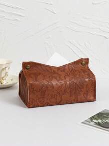 Stück/2 Stücke/5 Stücke/10 Stücke einfarbige Taschentuchbox mit Blumenmuster, PU-Leder geprägt, modern, skandinavisch, V-förmig, wasserdicht, aufrecht stehender Taschentuchhalter für den Schreibtisch, geeignet für Büro, Esszimmer, Bar, Wohnzimmer, Schlafzimmer, Badezimmer, für Zuhause, Küche, Schlafzimmer, Wohnzimmer, Esszimmer, Wohnaccessoires, dekorative Box, Hochzeitsgeschenk für Frauen, für Sommerreisen, Urlaub, Festivals - Khaki - Übersicht 6