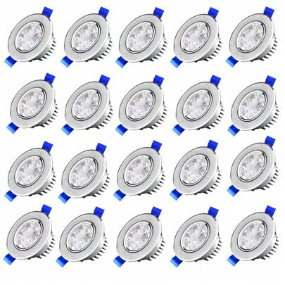  Froadp 20x Extra Flat Led Spotlight 3W Led Infälld Spotlight Badrum Ultratunn Varmvit IP44 för Badrum Kök Vardagsrum