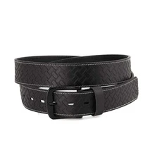 Cinto Em Couro 40mm Largura Masculino Estampado Gravado Fivela PretoCasualVintageFestaLooks para o TrabalhoNegóciosCouro genuínoBordado - Preto - Visão 2