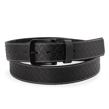 Cinto Em Couro 40mm Largura Masculino Estampado Gravado Fivela PretoCasualVintageFestaLooks para o TrabalhoNegóciosCouro genuínoBordado - Preto - Visão 1