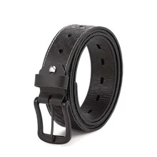 Cinto Em Couro 40mm Largura Masculino Estampado Gravado Fivela PretoCasualVintageFestaLooks para o TrabalhoNegóciosCouro genuínoBordado - Preto - Visão 4