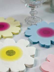 20 件/套彩色向日葵形纸巾，独特形状纸巾，适用于生日、婚礼、节日装饰、甜品店、咖啡厅、餐桌装饰、派对用品，粉色/黄色/蓝色/白色 - 彩色 - 查看 1