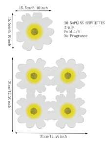 20 件/套彩色向日葵形纸巾，独特形状纸巾，适用于生日、婚礼、节日装饰、甜品店、咖啡厅、餐桌装饰、派对用品，粉色/黄色/蓝色/白色 - 彩色 - 查看 2