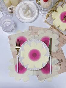 20 件/套彩色向日葵形纸巾，独特形状纸巾，适用于生日、婚礼、节日装饰、甜品店、咖啡厅、餐桌装饰、派对用品，粉色/黄色/蓝色/白色 - 彩色 - 查看 3