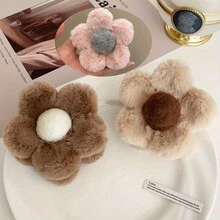 1 件/3 件女士秋冬休闲时尚毛绒花朵设计轻质发夹，时尚优雅，适合日常、休闲、派对、工作、旅行、发型设计、洗面奶、化妆、学校服装配饰 - 彩色 - 查看 10