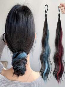 1 pièce Perruque en fibre de polyester pour femmes, désinvolte, de fête et de rue - Chignon autoportant, queue de cheval tie-and-dye, fabricant de chignon mou, Chouchou de perruque pour les déplacements quotidiens, les rendez-vous, l'école, les achats, les voyages, la maison, les rassemblements