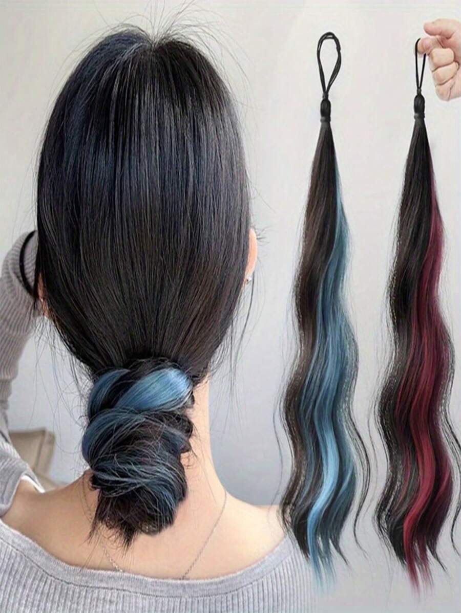 1 pièce Perruque en fibre de polyester pour femmes, désinvolte, de fête et de rue - Chignon autoportant, queue de cheval tie-and-dye, fabricant de chignon mou, Chouchou de perruque pour les déplacements quotidiens, les rendez-vous, l'école, les achats, les voyages, la maison, les rassemblements