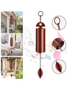 Wind Chimes, Deep Resonance Serenity Wind Bell, Heroic Windbell, Metal Single Tube Wind Chimes For Outdoor Garden Patio Decorations - Bronze - View 1