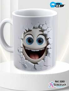 Personalized Different Porcelain Coffee Mugs 3D Faces 5265 - trắng - Xem 2