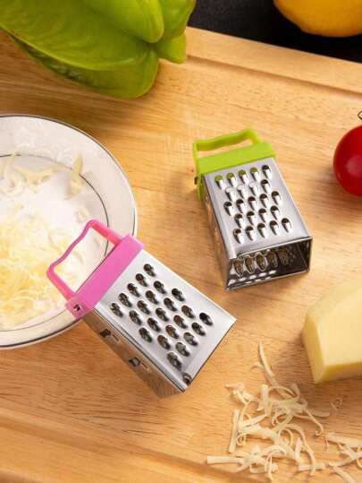 1pc Stainless Steel Mini Cheese Grater, Creative Random Color Small Box Graters For Kitchen Slicer,Ginger,Vegetable,Stainless Steel Four-Sided Planer,Multi-Function Vegetable Grater,Kitchen Gadgets