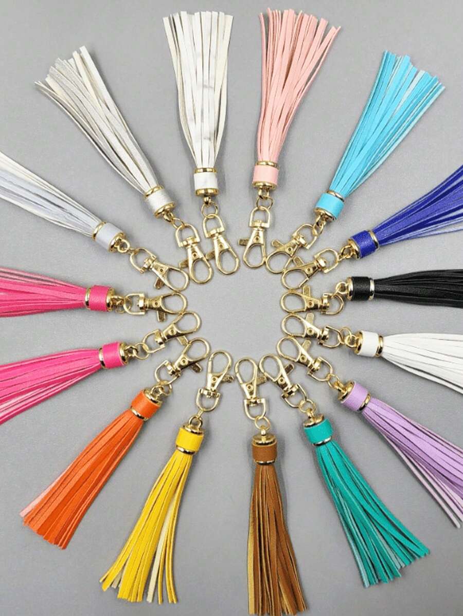 1 Móc khóa tua rua "Độc đáo" sang trọng - Da Pu, Chủ đề hoạt hình/Punk - Hoàn hảo cho túi xách và chìa khóa xe hơi của phụ nữ - Quà tặng lý tưởng cho sinh nhật hoặc Giáng sinh Halloween - tua - Xem 1