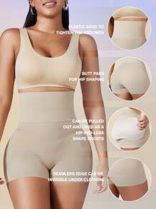 1pc Women High Waist Firm Control Body Shaper Tummy Shaper Butt Lifter, Leg Slimmer Briefs