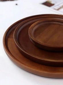 1 khay gỗ tròn, phong cách Nhật Bản, thích hợp để đựng đồ ăn nhẹ tại nhà, trái cây hoặc đồ trang trí làm quà tặng Giáng sinh - Nhiều màu - Xem 2