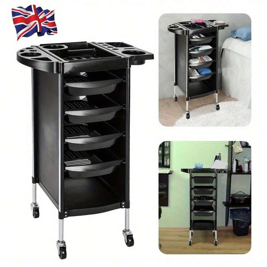 4 Drawer Salon Hairdresser Trolley Barber Storage Basket Rolling Cart Storage - Variant1 - View 1