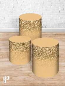 Round Panel Cover Kit + Trio Of Sublimated Cylinder Covers Party And Birthday Decoration Various Themes Adult Glitter Shiny Flashy With Glitter New Release - 完整套件 1149 - 查看 3