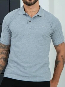 Men's Short Sleeve Piquet Polo Shirt - Grey - View 1