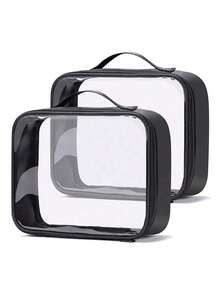 1 件透明拉链美容套装化妆包透明 PVC 化妆包便携式旅行收纳包防水巡航必备防水男士盥洗包沙滩包沙滩必需品沙滩巾收纳包沙滩配件沙滩用品度假包夏季度假必备品旅行必备品 - 彩色 - 查看 7