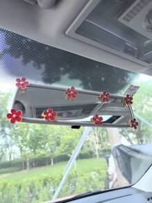 8件套金属花朵汽车内饰装饰配件，后视镜和仪表盘装饰 - 均碼 - 查看 9