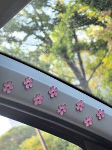 8件套金属花朵汽车内饰装饰配件，后视镜和仪表盘装饰 - 均碼 - 查看 5