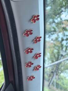 8件套金属花朵汽车内饰装饰配件，后视镜和仪表盘装饰 - 均碼 - 查看 11