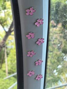 8件套金属花朵汽车内饰装饰配件，后视镜和仪表盘装饰 - 均碼 - 查看 4