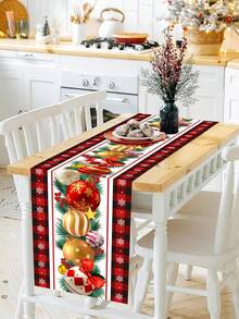 1 tấm khăn trải bàn bằng polyester họa tiết quả mọng Giáng sinh, khăn trải bàn trang trí tiệc Giáng sinh cho kỳ nghỉ đông tại nhà, tiệc - Nhiều màu - Xem 10