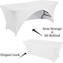 1 chiếc khăn trải bàn bằng vải Polyester Spandex co giãn, chống thấm nước và chống nhăn, thích hợp cho tiệc tùng, đám cưới, tiệc chiêu đãi, năm mới, giáng sinh, triển lãm thương mại trang sức, triển lãm thủ công - Nhiều màu - Xem 13