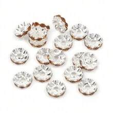 30 件 12 毫米混色波浪水晶珠隔珠适用于 DIY 珠宝制作笔手链工艺配件 - 浪邊鑽圈 - 查看 10