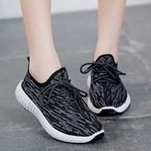 Unisex Non-Slip Breathable Mesh Tennis Shoes - 黑色 - 查看 2