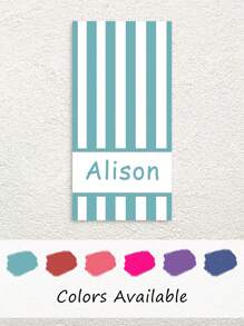 1pc Striped Personalized Beach Towels, Custom Text Towel, Custom Pool Towels For Kids/Adul, Bachelorette Party Favor, Party Gifts, Girls Trip, Multi-Functional, Adjustable, Reusable, Ornamental, Cute School, Office, Tea Room, Home, Garden, For Valentine's Day, For Anniversaries, For Weddings, For Ren's Day, For Birthdays, For Father's Day, For Graduation, For Housewarming Summer Holiday Bathroom Decor Travel Essentials Travel Accessories Beach Essentials - Multicolor - View 4