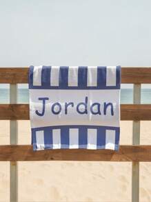 1pc Striped Personalized Beach Towels, Custom Text Towel, Custom Pool Towels For Kids/Adul, Bachelorette Party Favor, Party Gifts, Girls Trip, Multi-Functional, Adjustable, Reusable, Ornamental, Cute School, Office, Tea Room, Home, Garden, For Valentine's Day, For Anniversaries, For Weddings, For Ren's Day, For Birthdays, For Father's Day, For Graduation, For Housewarming Summer Holiday Bathroom Decor Travel Essentials Travel Accessories Beach Essentials - Multicolor - View 8