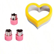 3 件/4 件印花蔬菜水果雕刻模具，蝴蝶形模具